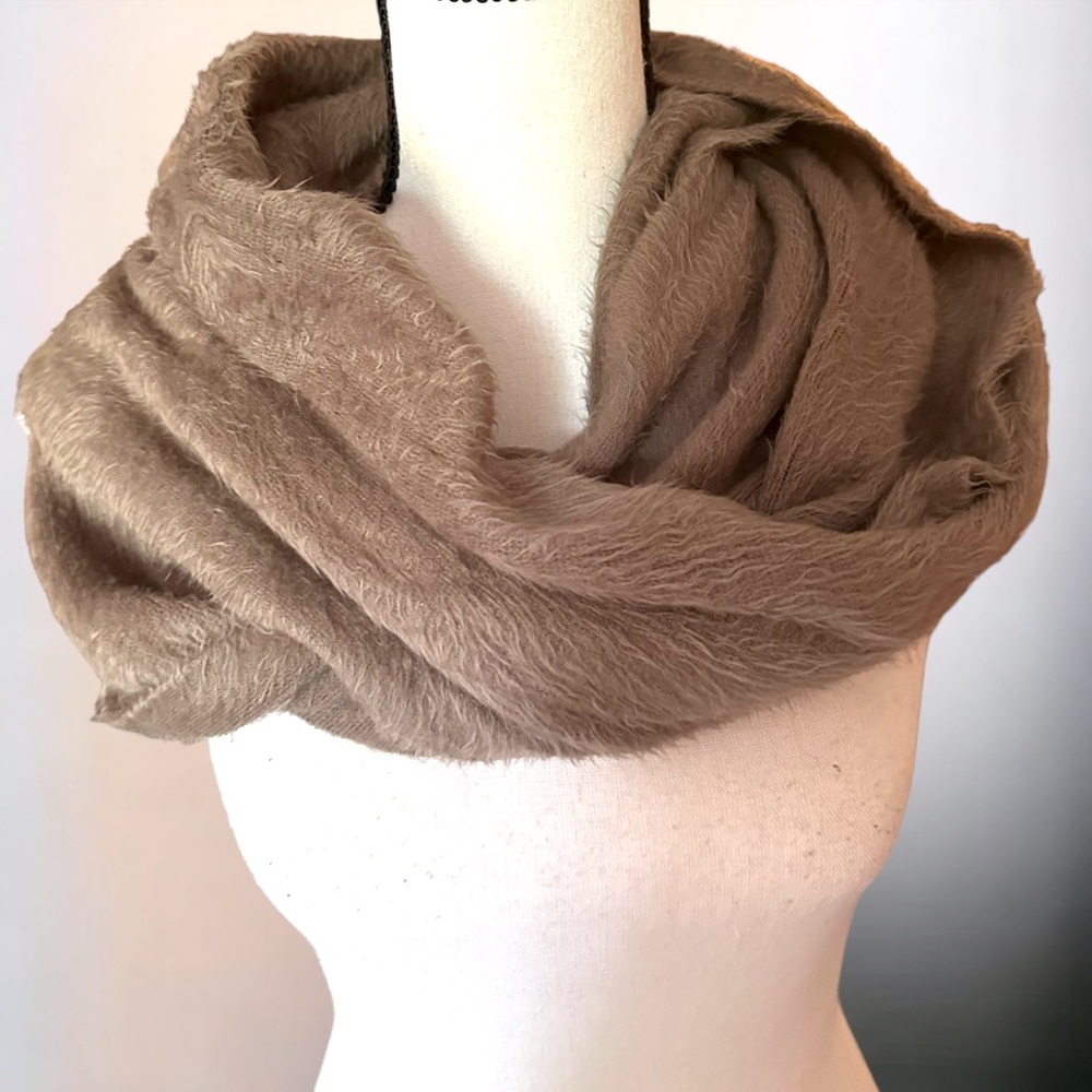 Sonoma Winter Faux Fur Thick Neck  Warmer Circle Loop Scarf Wrap (Solid Beige)